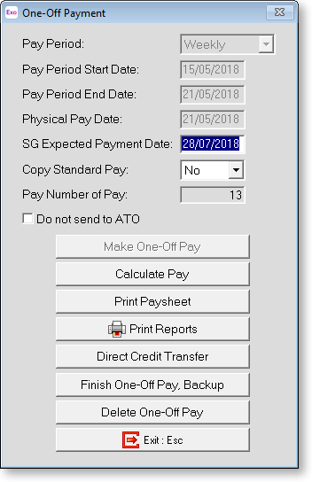 Exo Payroll One Off Pay