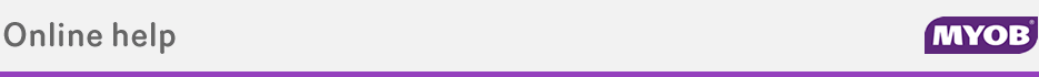 Online help - MYOB accounting software