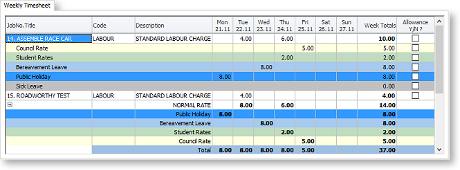 - Entering Timesheet Transactions