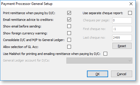 Exo Business Help - Creditors Payment Processor Setup