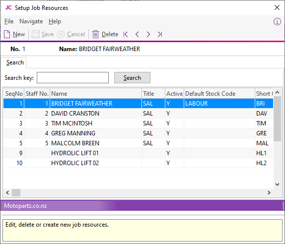 Exo Job Costing Help - Setting Job Resources