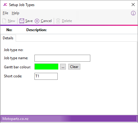 Exo Job Costing Help - Setting Job Types