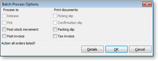 Processing a Sales Order Batch