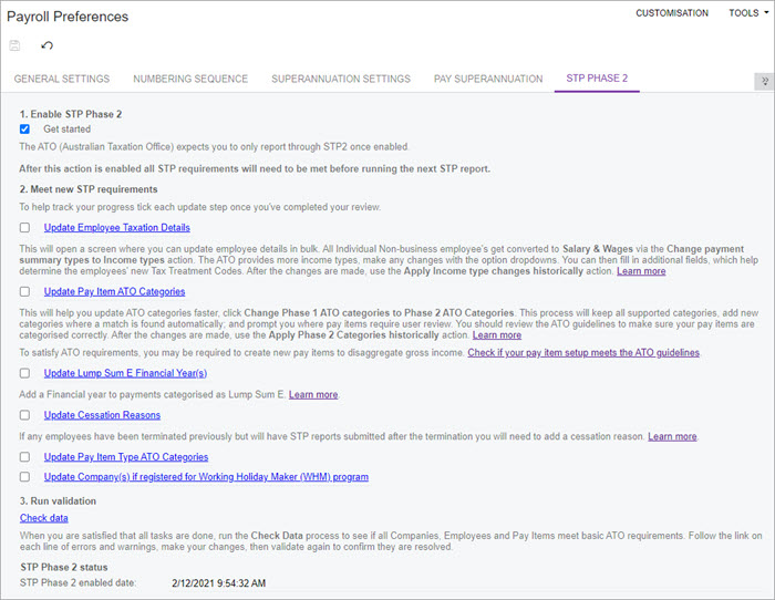 Transitioning to STP Phase 2