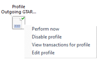 EDI Management Console (Right clic Profile)